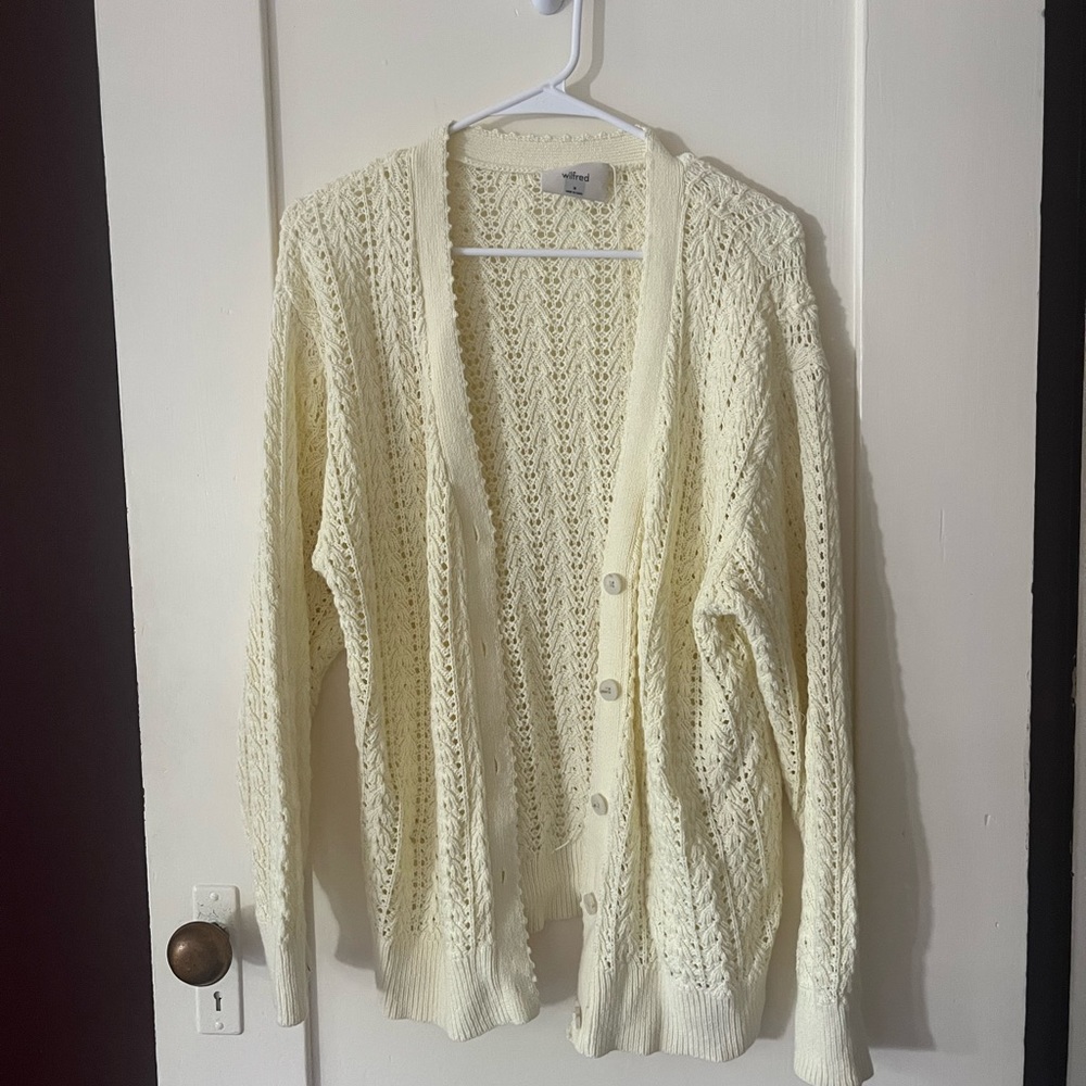 Aritzia Wilfred Baby Yellow Cardi